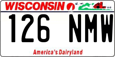 WI license plate 126NMW