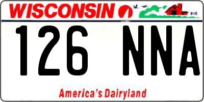 WI license plate 126NNA
