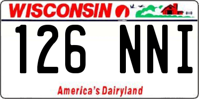 WI license plate 126NNI