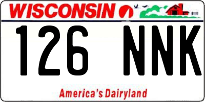 WI license plate 126NNK