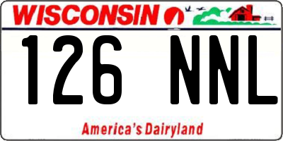 WI license plate 126NNL