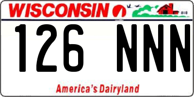 WI license plate 126NNN