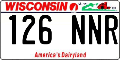 WI license plate 126NNR