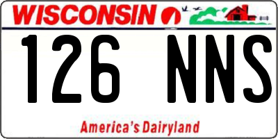 WI license plate 126NNS
