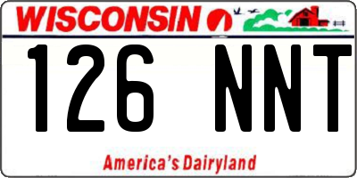 WI license plate 126NNT