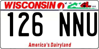 WI license plate 126NNU