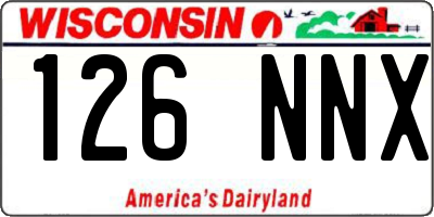 WI license plate 126NNX