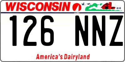 WI license plate 126NNZ