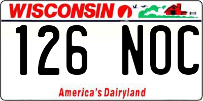 WI license plate 126NOC