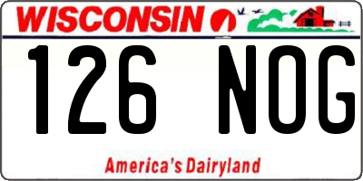 WI license plate 126NOG