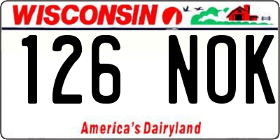 WI license plate 126NOK