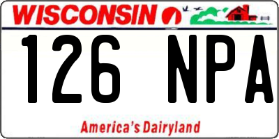 WI license plate 126NPA
