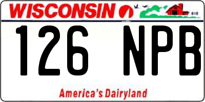 WI license plate 126NPB