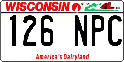 WI license plate 126NPC