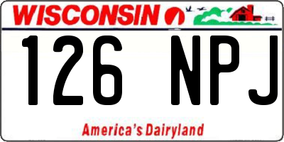 WI license plate 126NPJ