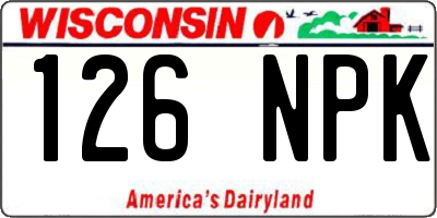 WI license plate 126NPK