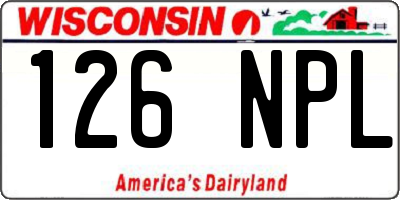 WI license plate 126NPL