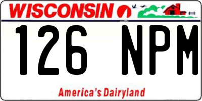 WI license plate 126NPM