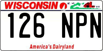 WI license plate 126NPN