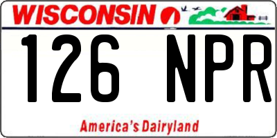 WI license plate 126NPR