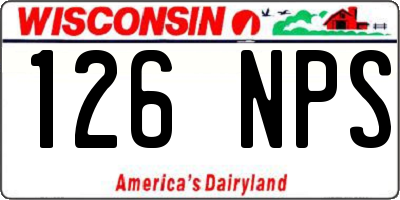 WI license plate 126NPS