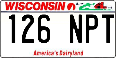 WI license plate 126NPT