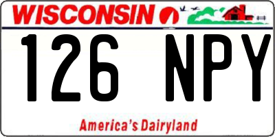 WI license plate 126NPY
