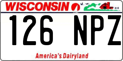 WI license plate 126NPZ