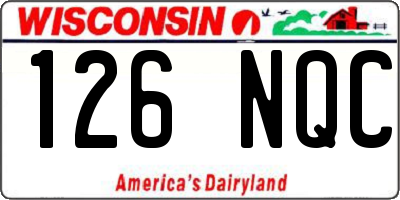 WI license plate 126NQC