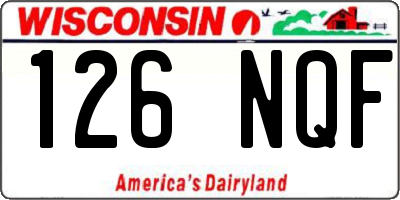 WI license plate 126NQF