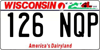 WI license plate 126NQP