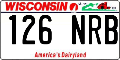 WI license plate 126NRB
