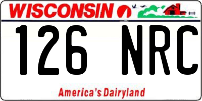 WI license plate 126NRC