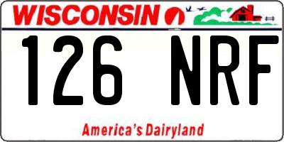 WI license plate 126NRF