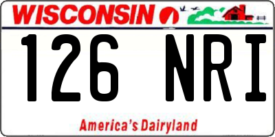 WI license plate 126NRI