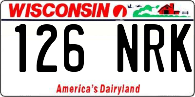 WI license plate 126NRK
