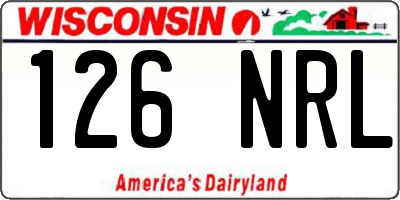 WI license plate 126NRL