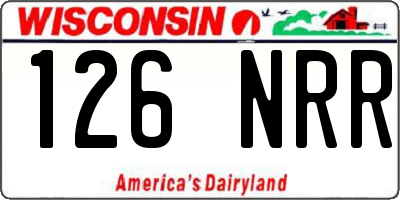 WI license plate 126NRR
