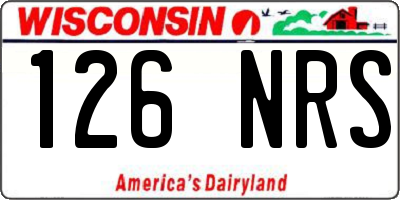 WI license plate 126NRS