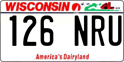 WI license plate 126NRU