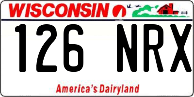 WI license plate 126NRX