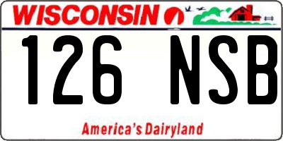 WI license plate 126NSB