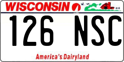 WI license plate 126NSC