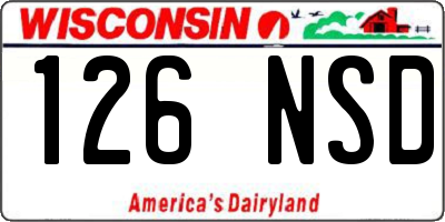 WI license plate 126NSD