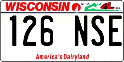 WI license plate 126NSE