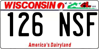 WI license plate 126NSF