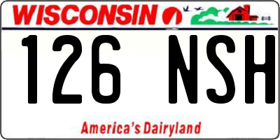 WI license plate 126NSH