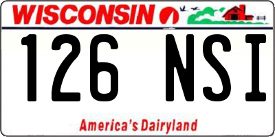 WI license plate 126NSI