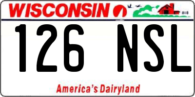 WI license plate 126NSL