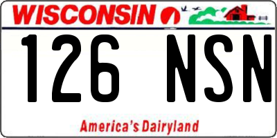 WI license plate 126NSN